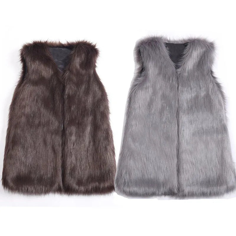 women's vest large size faux fur vest Women sleeveless jacket female fur rabbit new fox vest women's long vest