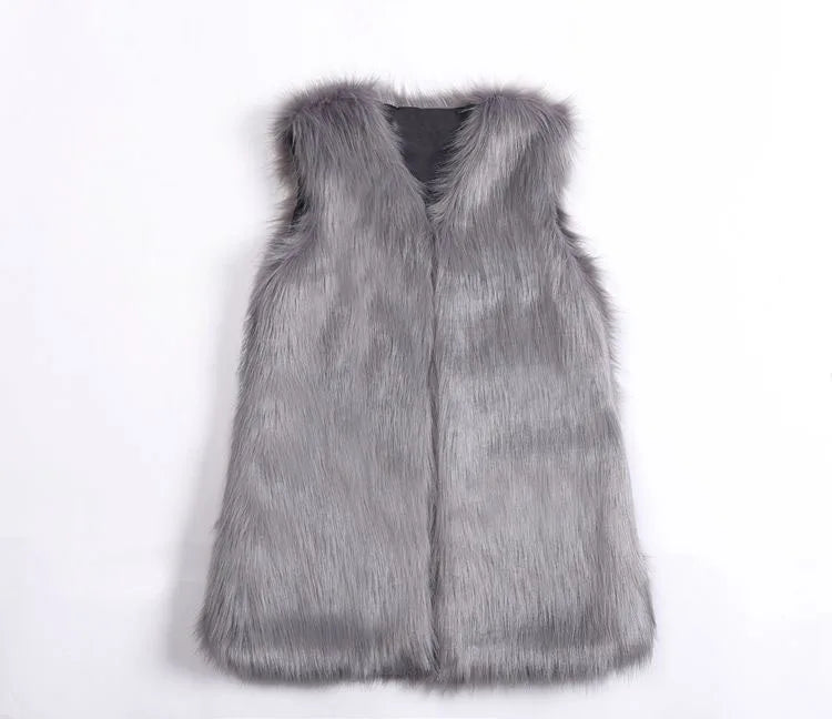 women's vest large size faux fur vest Women sleeveless jacket female fur rabbit new fox vest women's long vest