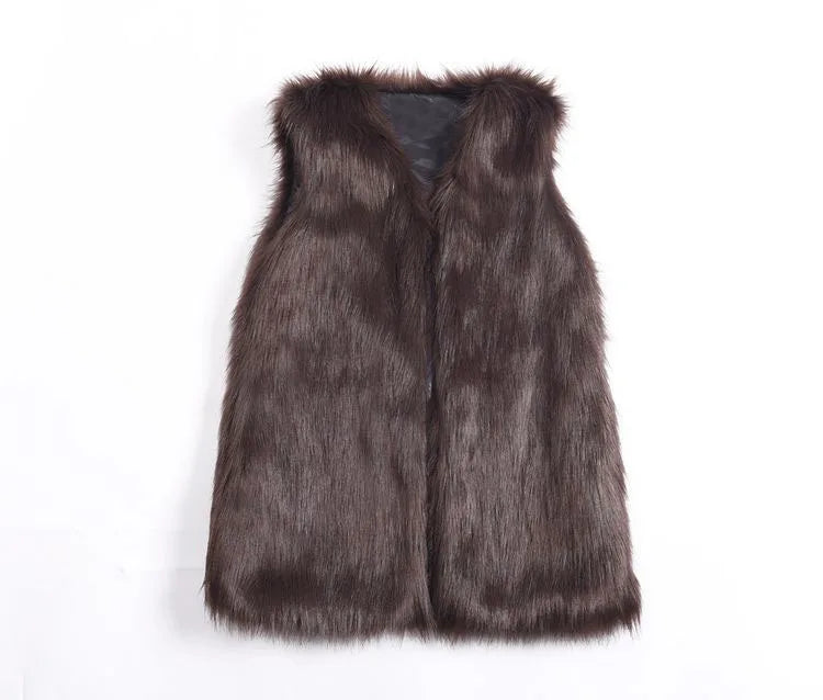women's vest large size faux fur vest Women sleeveless jacket female fur rabbit new fox vest women's long vest