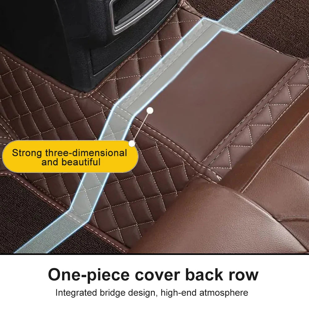 Double Car Floor Mats For Kia Stinger 2018-2022 Leather Chenille Car Mat Full Set Interior Accessories Custom Logo Carpet