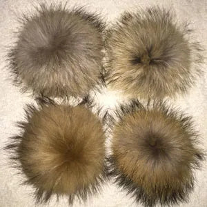 Whosale 5pcs/ Lot DIY White Pompom Raccoon Fox Fur Pom Poms Fur Balls for Knitted Hat Cap Beanies Scarf Real Fur Pompoms