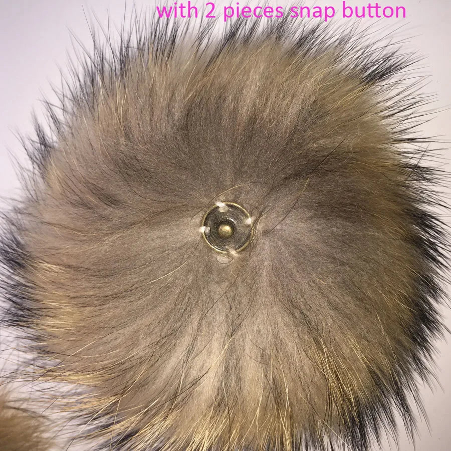 Whosale 5pcs/ Lot DIY White Pompom Raccoon Fox Fur Pom Poms Fur Balls for Knitted Hat Cap Beanies Scarf Real Fur Pompoms