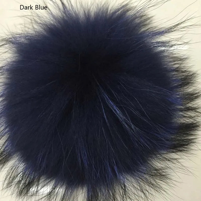 Whosale 5pcs/ Lot DIY White Pompom Raccoon Fox Fur Pom Poms Fur Balls for Knitted Hat Cap Beanies Scarf Real Fur Pompoms