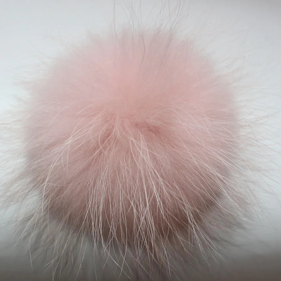 Whosale 5pcs/ Lot DIY White Pompom Raccoon Fox Fur Pom Poms Fur Balls for Knitted Hat Cap Beanies Scarf Real Fur Pompoms