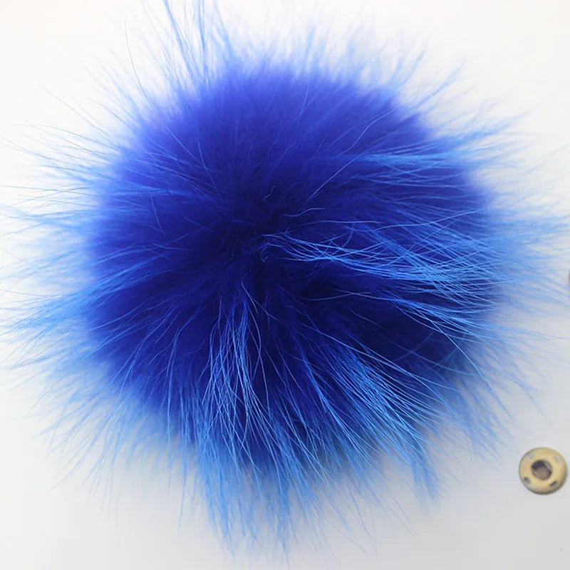 Whosale 5pcs/ Lot DIY White Pompom Raccoon Fox Fur Pom Poms Fur Balls for Knitted Hat Cap Beanies Scarf Real Fur Pompoms