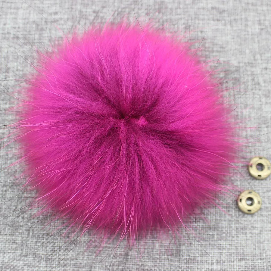 Whosale 5pcs/ Lot DIY White Pompom Raccoon Fox Fur Pom Poms Fur Balls for Knitted Hat Cap Beanies Scarf Real Fur Pompoms