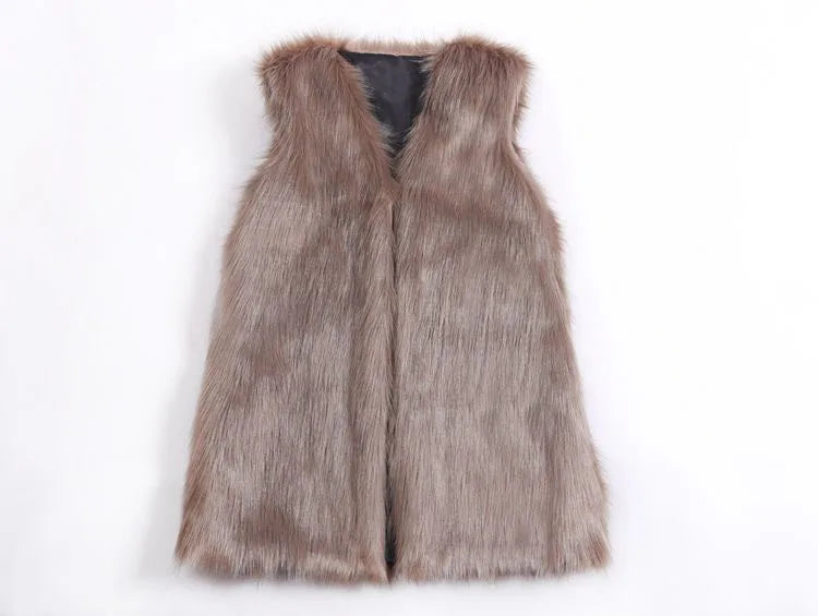 women's vest large size faux fur vest Women sleeveless jacket female fur rabbit new fox vest women's long vest