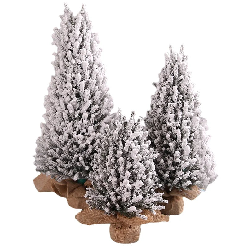 Flocking PE Christmas tree package small mini tree desktop decoration ornaments Christmas ornaments decoracion navideña