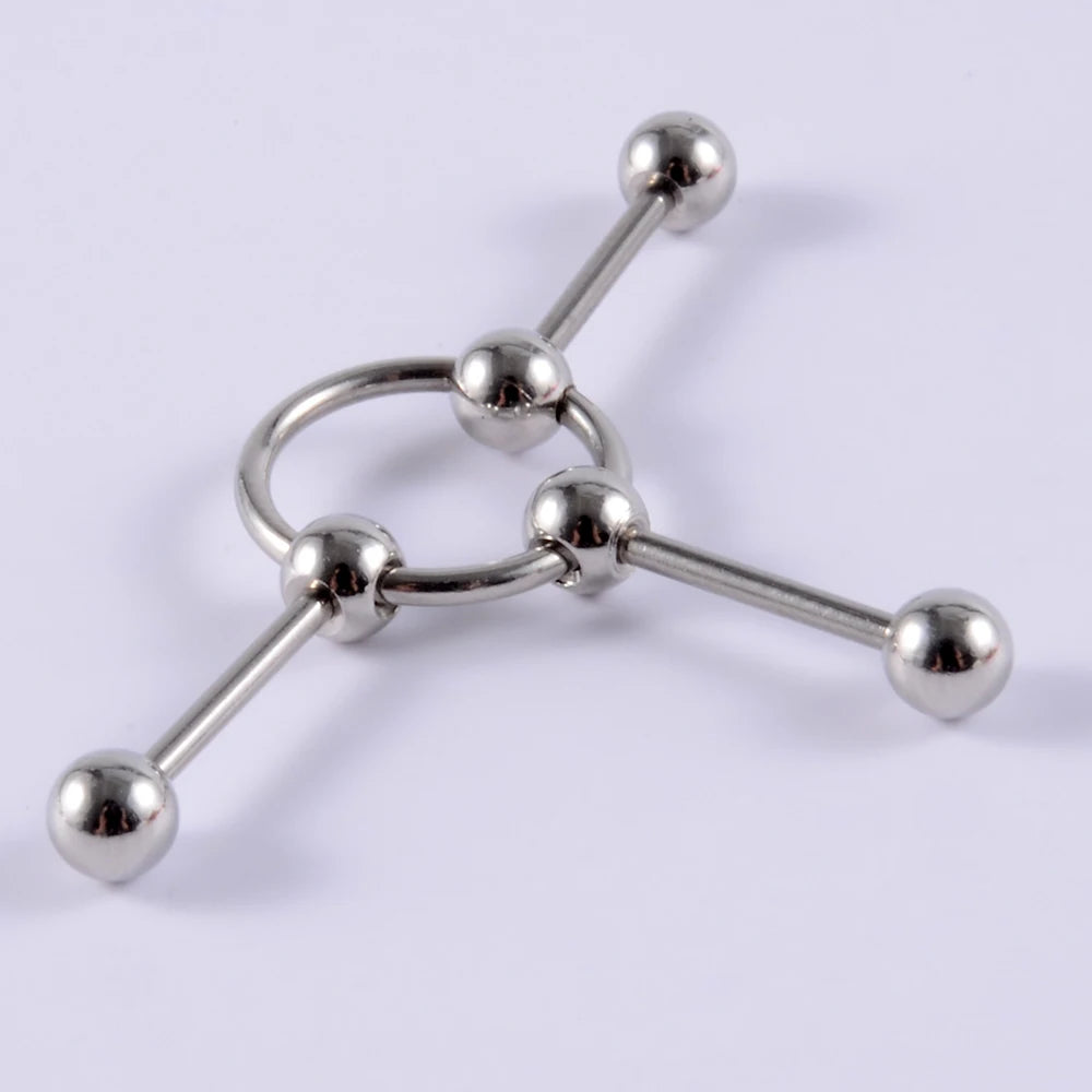 1Pcs Surgical Steel Punk Snake Industrial Barbell Ring Arrow Cone Straight Barbell Ring Cartilage Earring Helix Body Jewelry