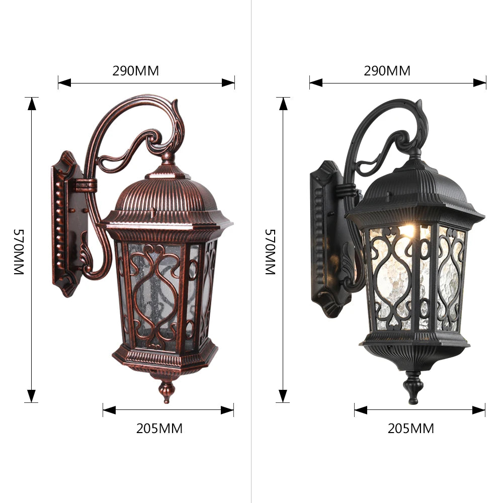 SANDIY External Wall Sconce Lamp Retro Garden Lighting Waterproof Exteior Illumination for Balcony Terrace Patio Porch Luminaire