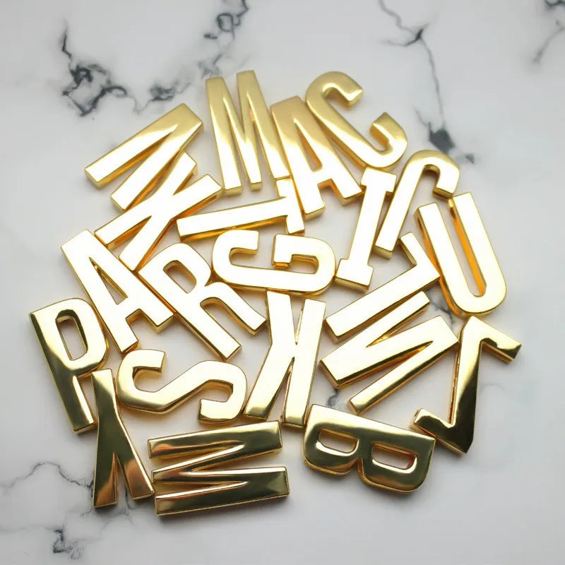 1pc Hole 30mm Slide Letter Plain Golden Color English Alphabet A-Z Fit DIY Wristband Bracelet Pet Collar Jewelry Making