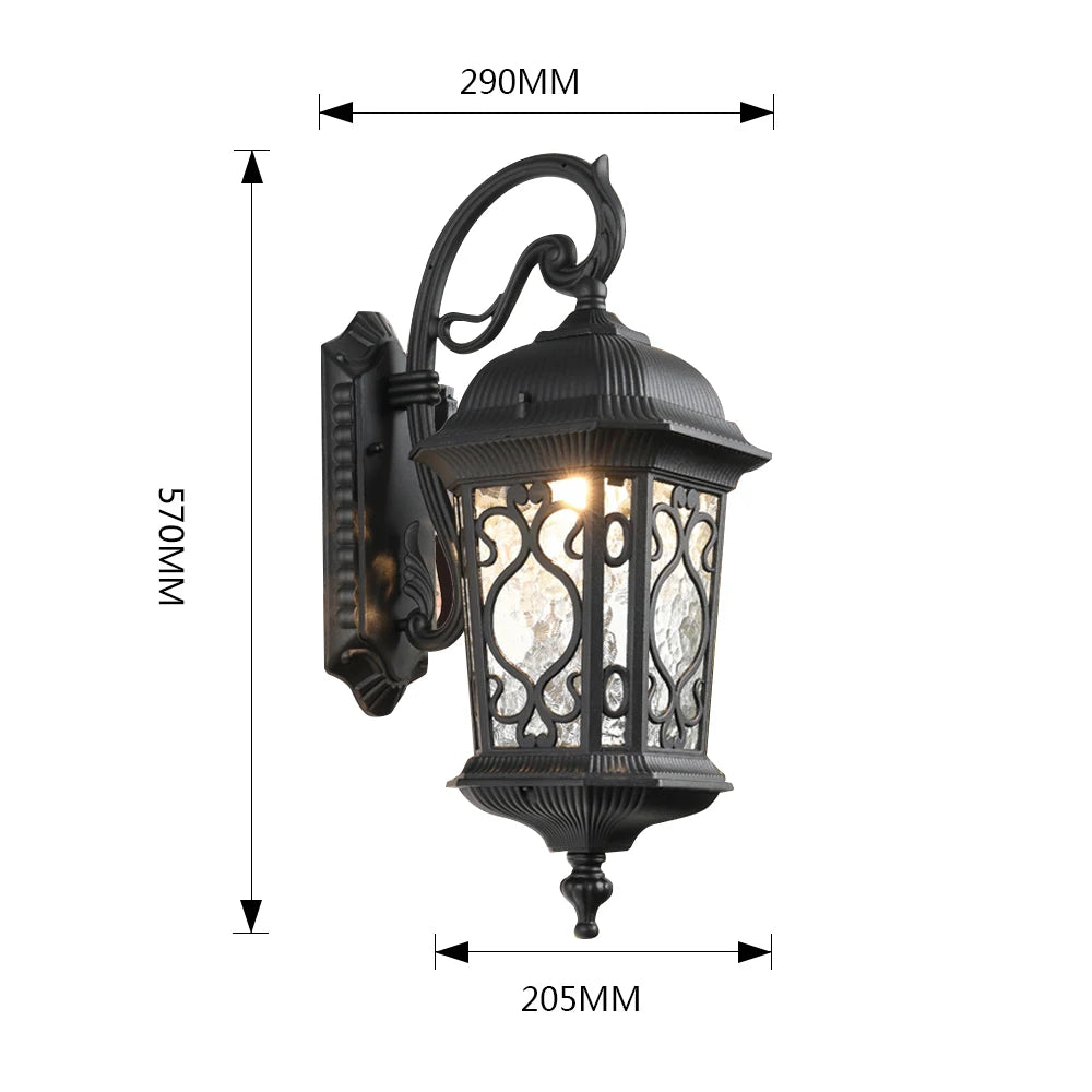 SANDIY External Wall Sconce Lamp Retro Garden Lighting Waterproof Exteior Illumination for Balcony Terrace Patio Porch Luminaire