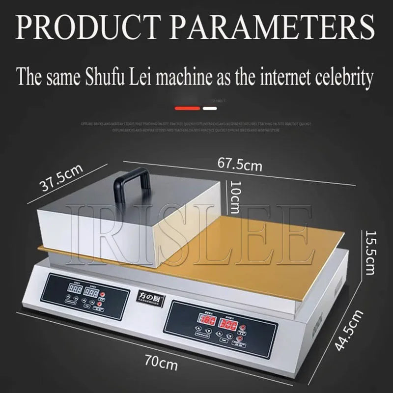 Commercial Double Head 110V 220V Souffle Maker Snacks Machine Copper Pan Rapid Heating Fluffy Pancake Baker Souffler Machine