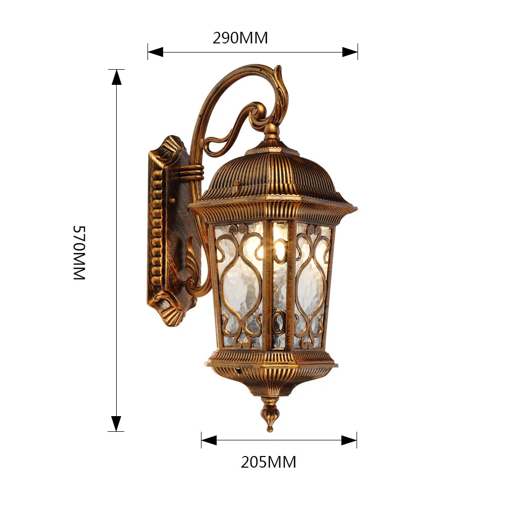 SANDIY External Wall Sconce Lamp Retro Garden Lighting Waterproof Exteior Illumination for Balcony Terrace Patio Porch Luminaire