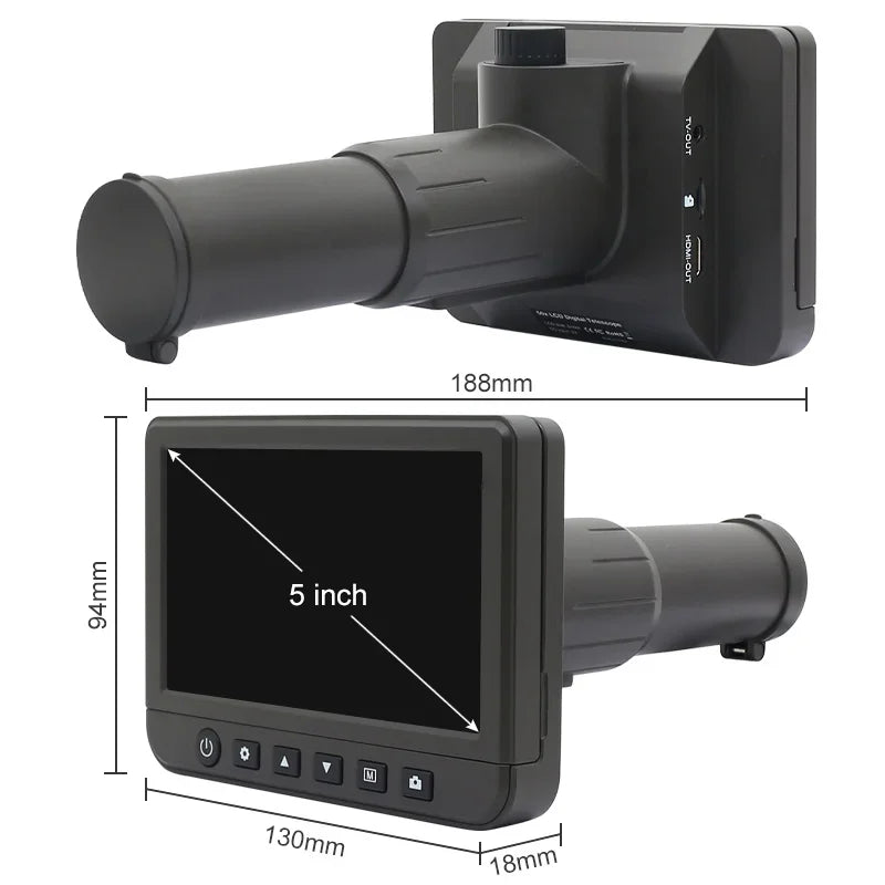 50X Digital Telescope Camera with 5.0 inch HD Screen 8G SD Card Photo Video Recorder Monocular for Bird-Watching Travelling