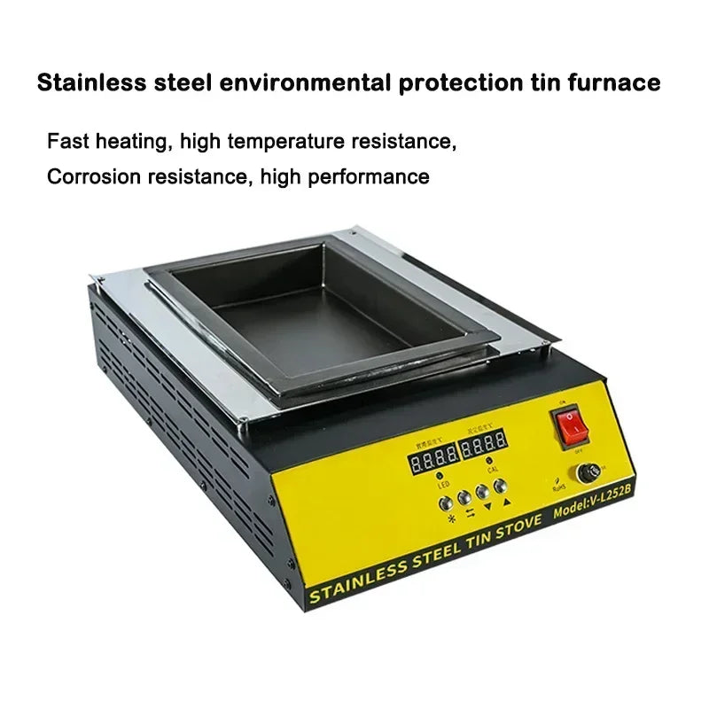 110V/220V Tin Melting Pot Solder Tin Pot Tin Melting Furnace Thermoregulation Soldering Desoldering Bath 30~400 Degree Ajustable
