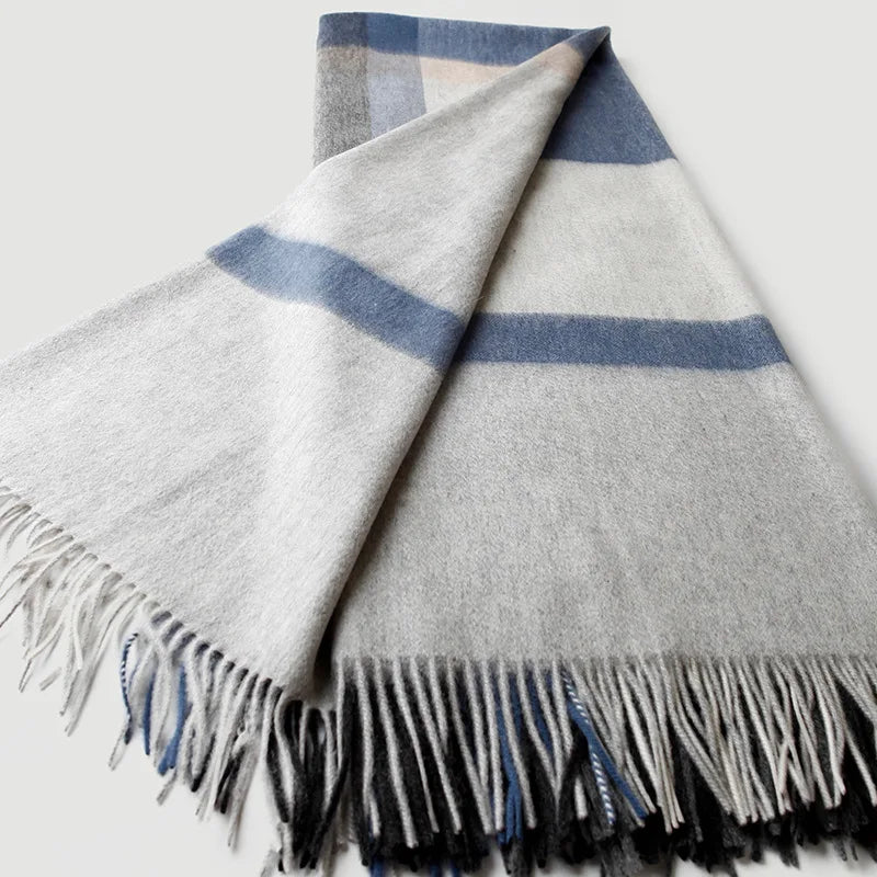 Lamb wool plaid fringed blanket, nap sofa, Wool cover blanket, Air conditioning shawl, Light luxury home travel plane blanket