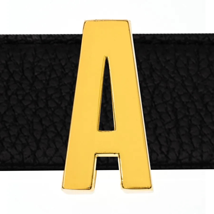 1pc Hole 30mm Slide Letter Plain Golden Color English Alphabet A-Z Fit DIY Wristband Bracelet Pet Collar Jewelry Making