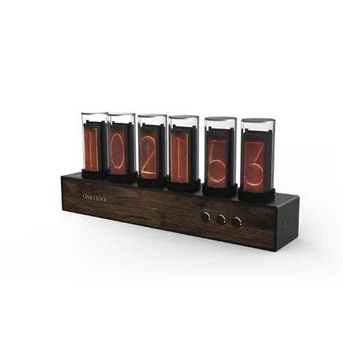 Digital Nixie Glow Tube Clock Metal Wood RGB Table Clock LED Silent Luxury Electronic Desktop Clocks Vintage Digital Watch Gift