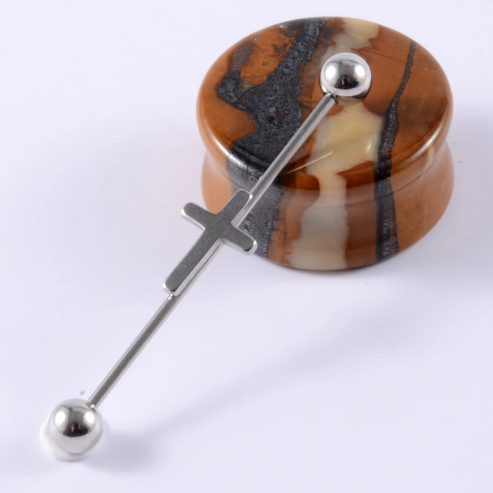 1Pcs Surgical Steel Punk Snake Industrial Barbell Ring Arrow Cone Straight Barbell Ring Cartilage Earring Helix Body Jewelry