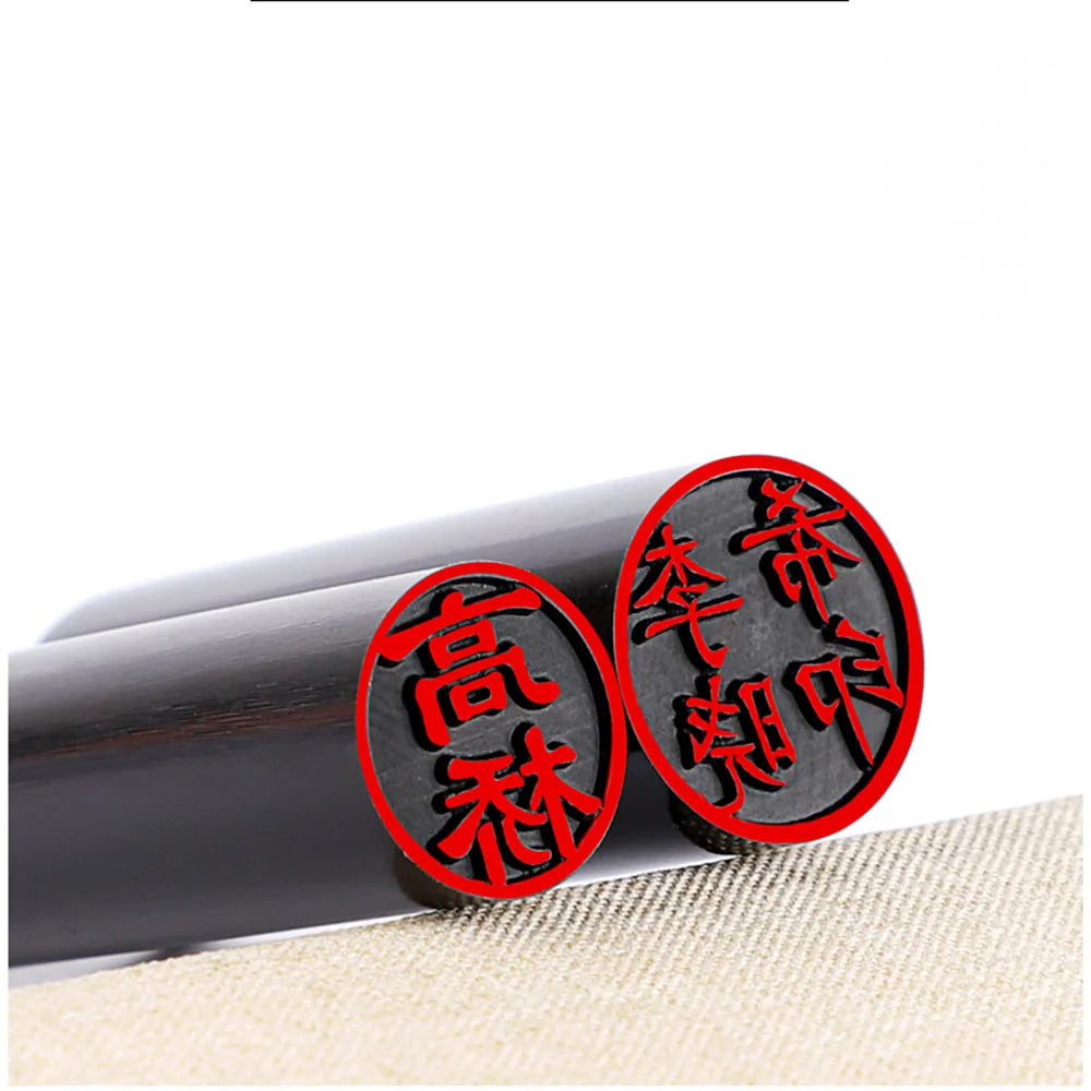 Japan Hanko Name Stamps Black OX Horn Round Stamp Customize Signature Calligraphy Painting Chop Seal Gifts