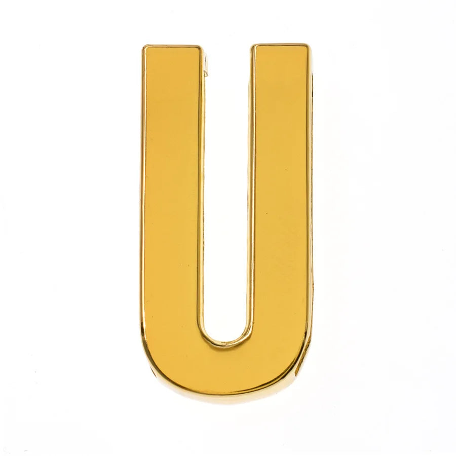 1pc Hole 30mm Slide Letter Plain Golden Color English Alphabet A-Z Fit DIY Wristband Bracelet Pet Collar Jewelry Making