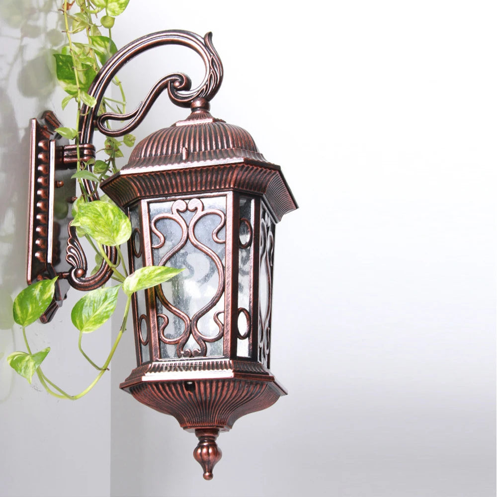 SANDIY External Wall Sconce Lamp Retro Garden Lighting Waterproof Exteior Illumination for Balcony Terrace Patio Porch Luminaire