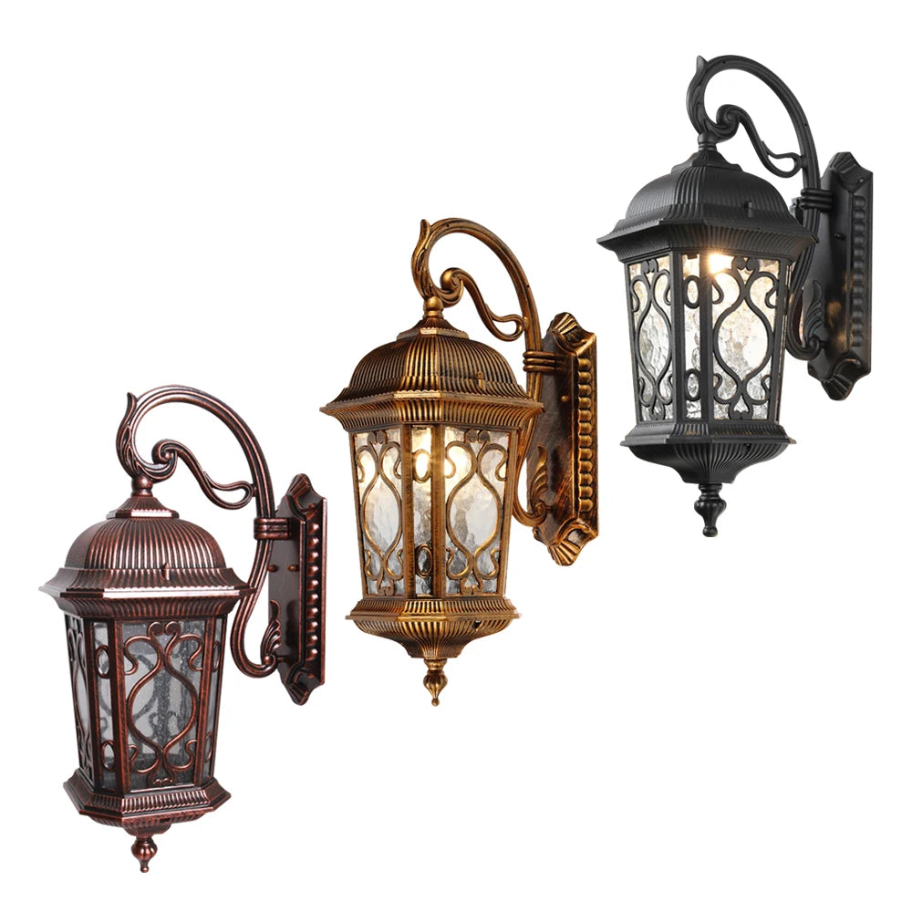 SANDIY External Wall Sconce Lamp Retro Garden Lighting Waterproof Exteior Illumination for Balcony Terrace Patio Porch Luminaire