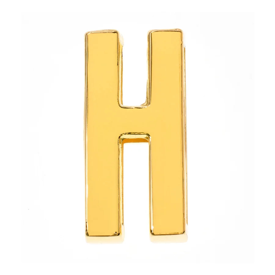 1pc Hole 30mm Slide Letter Plain Golden Color English Alphabet A-Z Fit DIY Wristband Bracelet Pet Collar Jewelry Making