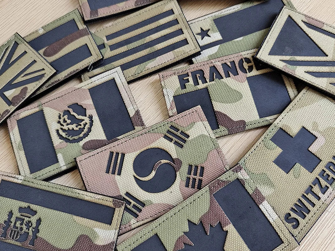 IR Reflective Flag Emblem Cloth Patch CP Camouflage Reflective Hat Sticker Personalized Decorative Backpack Badge Bag Applique