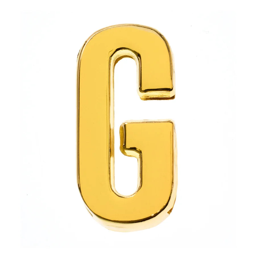 1pc Hole 30mm Slide Letter Plain Golden Color English Alphabet A-Z Fit DIY Wristband Bracelet Pet Collar Jewelry Making