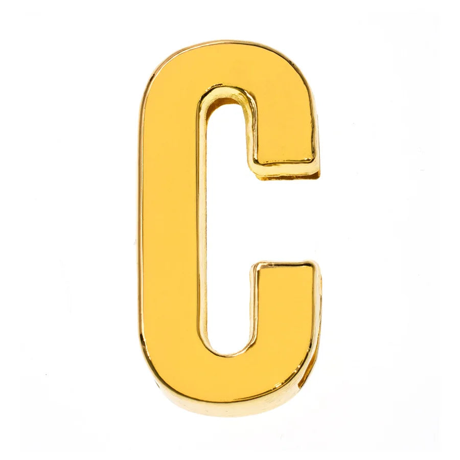 1pc Hole 30mm Slide Letter Plain Golden Color English Alphabet A-Z Fit DIY Wristband Bracelet Pet Collar Jewelry Making