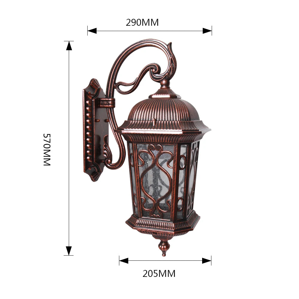 SANDIY External Wall Sconce Lamp Retro Garden Lighting Waterproof Exteior Illumination for Balcony Terrace Patio Porch Luminaire