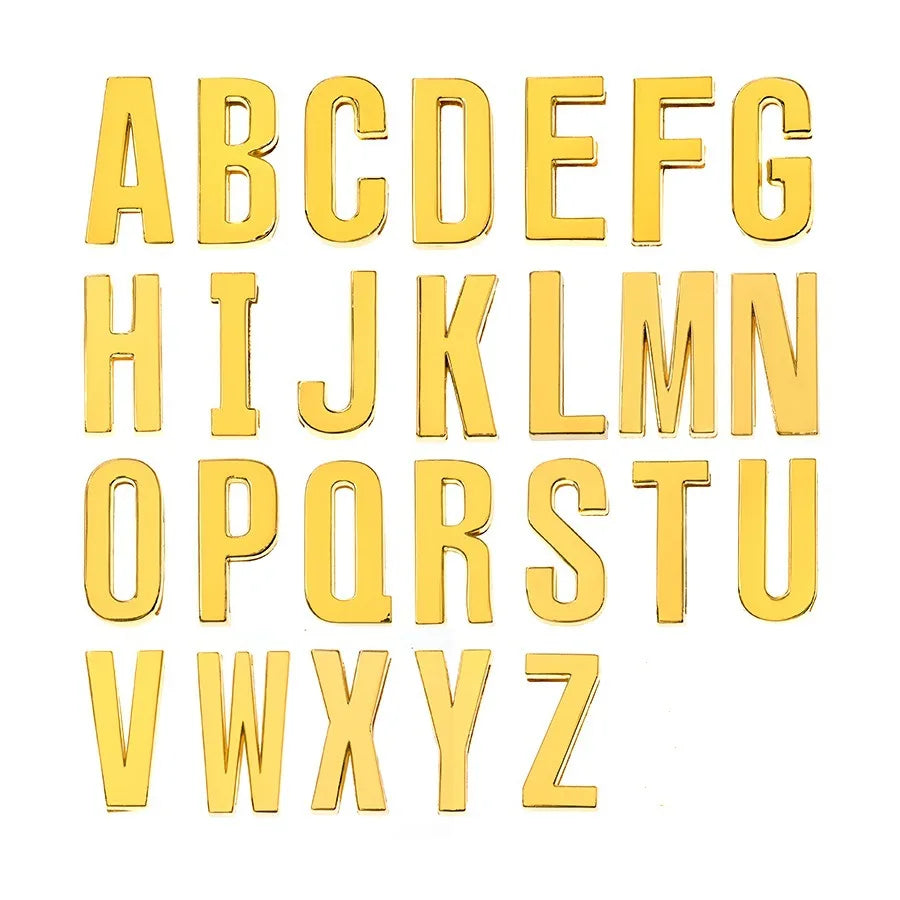 1pc Hole 30mm Slide Letter Plain Golden Color English Alphabet A-Z Fit DIY Wristband Bracelet Pet Collar Jewelry Making