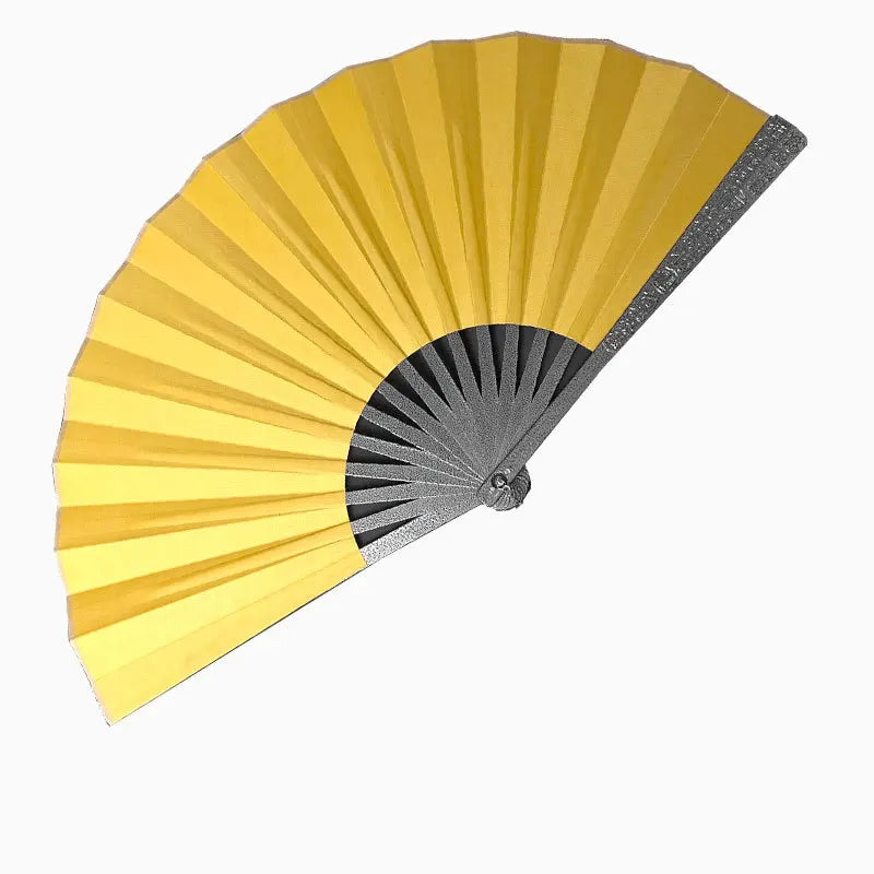 Metal Kung Fu Folding Fan Silk Cloth Fan Surface Tungsten Steel Alloy Self-defense Kung Fu Fan