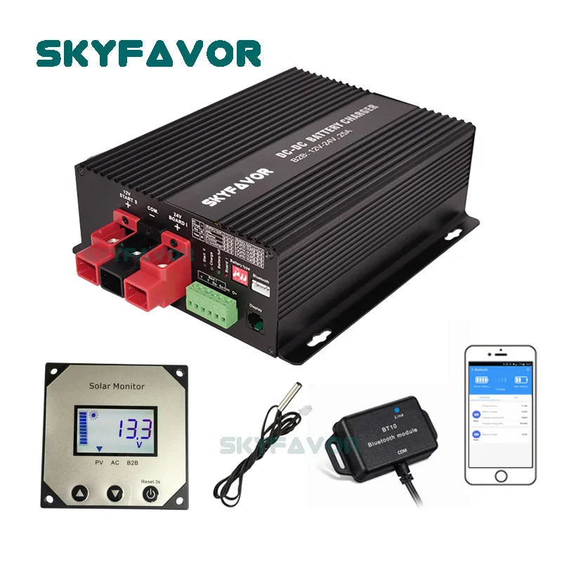 DC to DC Battery charger 12V TO 24V 25A fast RV 4WD Camper Trailer Yacht on board battery charger for lead acid lithium lifepo4