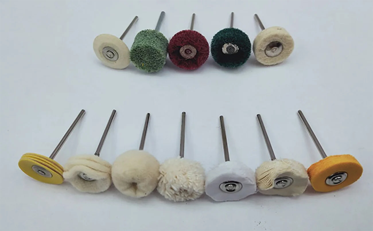 100pcs Rotary Polish Kit for Jewelry Polish Cotton/Leather/Nylon/Wool Polish Buff Wheel with 2.35mm Shank Rotary Accessory