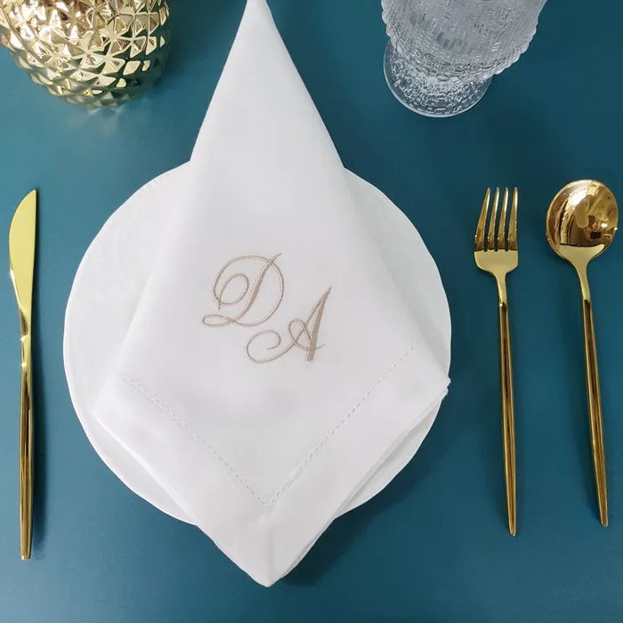 6 Pieces Customized Napkins Personalized Napkins White napkins, Custom dinner napkin, wedding party napkins