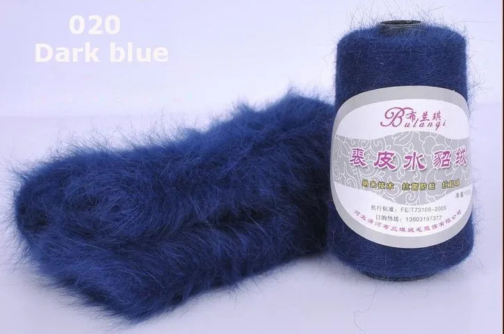 Customizable mink cashmere autumn and winter coat long knit loose coat with hat cardigan thickened sweater S23211