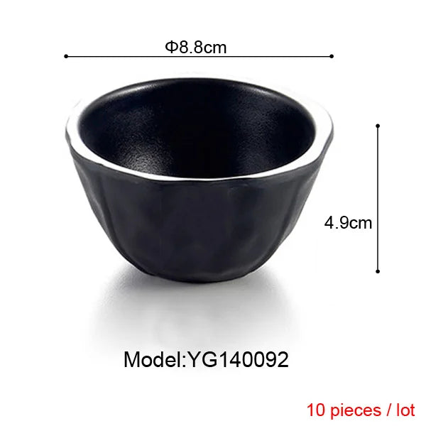 Melamine Dinnerware Black Frost Bowl Lrregular Square Bowl Fashion Restaurant Melamine Snack Bowl A5 Melamine Tableware