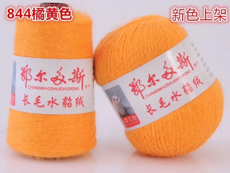 Customizable mink cashmere autumn and winter coat long knit loose coat with hat cardigan thickened sweater S23211