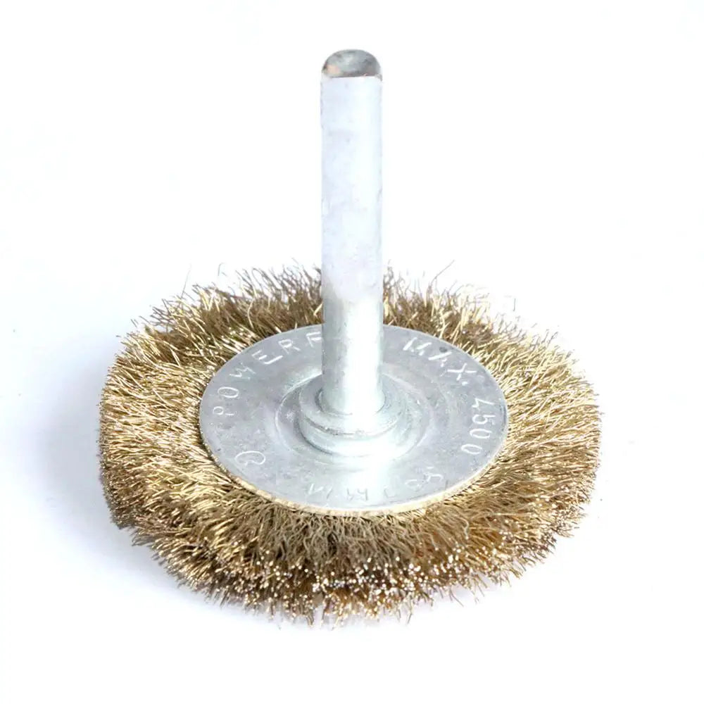 4pcs 2inch/3"/4" Brass coated Wire Wheel brush for Drill shank 1/4" For removing paint Derust and cleaning
