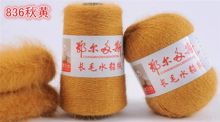 Customizable mink cashmere autumn and winter coat long knit loose coat with hat cardigan thickened sweater S23211