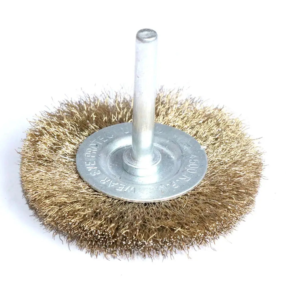 4pcs 2inch/3"/4" Brass coated Wire Wheel brush for Drill shank 1/4" For removing paint Derust and cleaning