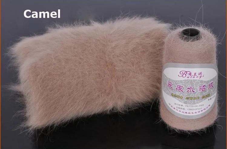 Customizable mink cashmere autumn and winter coat long knit loose coat with hat cardigan thickened sweater S23211