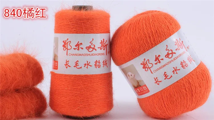 Customizable mink cashmere autumn and winter coat long knit loose coat with hat cardigan thickened sweater S23211