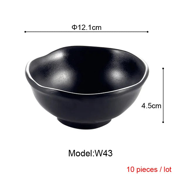 Melamine Dinnerware Black Frost Bowl Lrregular Square Bowl Fashion Restaurant Melamine Snack Bowl A5 Melamine Tableware