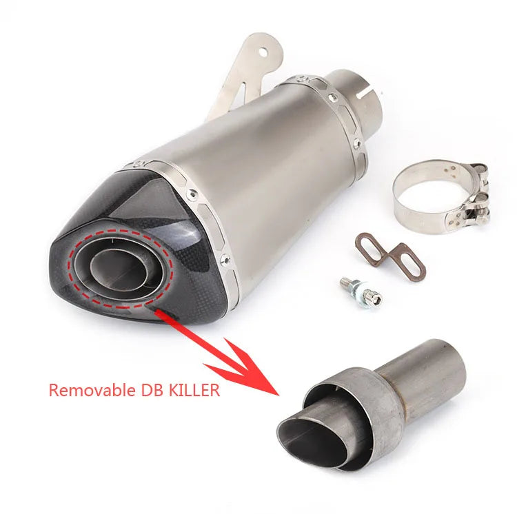 60MM Motorcycle Exhaust Pipe System Muffler Moto Escape Laser Removable DB Killer For BMW S1000 S1000R S1000RR Slip On
