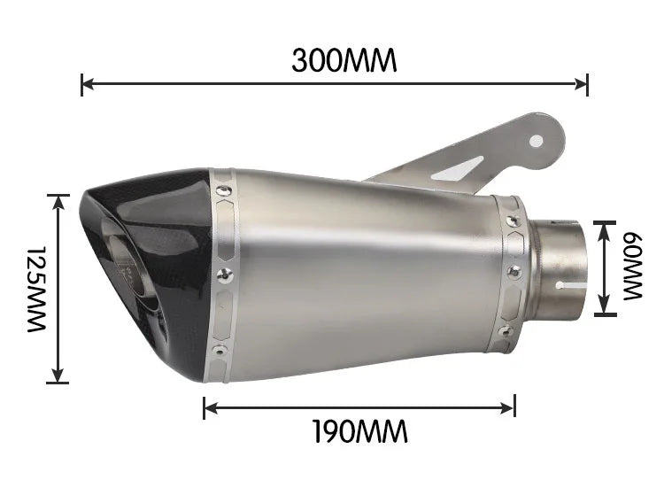 60MM Motorcycle Exhaust Pipe System Muffler Moto Escape Laser Removable DB Killer For BMW S1000 S1000R S1000RR Slip On