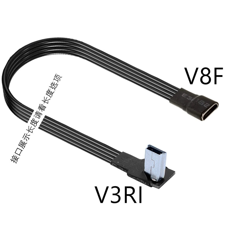 5CM 10CM 90 Degree Up Down Left Right Micro USB 2.0 Male to Micro B Mini type-c usb Female Extension Cable 5CM-300CM